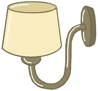 Cute wall lamp or sconce lighting illustration isolated on black background