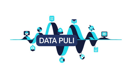 Naklejka premium Abstract Digital Data Pulse and Signal Analytics Vector Illustration for Information Flow
