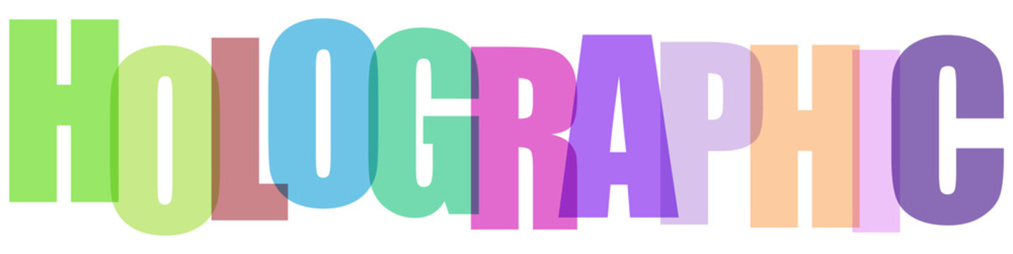 Holographic Text Effect, Rainbow Holographic Typography, Colorful Shimmering Hologram, Iridescent Text Template, 3D Holographic Font