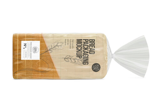 Bread Package Horizontal Position Mockup Template for Professional Brand