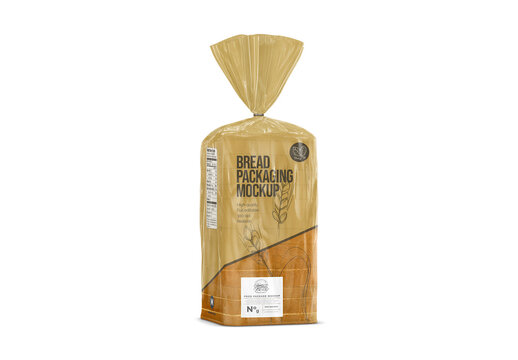 Bread Package Half Side View Mockup Design for Print Media and Digital Marketing