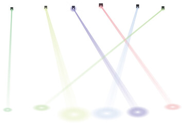 A collection of colorful knitting needles standing upright against a clean white background for craft projects © Emrul