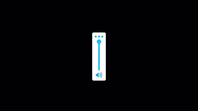Volume Slider Animation with Adjustable Sound Level, Audio Control Bar with Transparent Background, Smooth Motion Graphic Overlay for Video Editing and Social Media in 4K