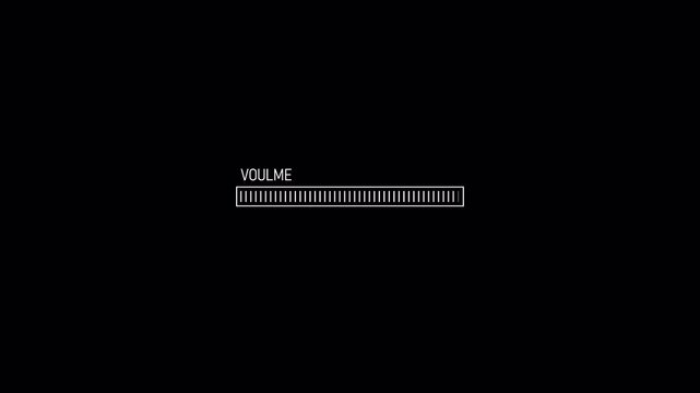 Volume Slider Animation with Adjustable Sound Level, Audio Control Bar with Transparent Background, Smooth Motion Graphic Overlay for Video Editing and Social Media in 4K