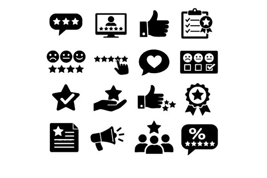 Customer Feedback Icons Set &ndash; Reviews, Ratings and Testimonials