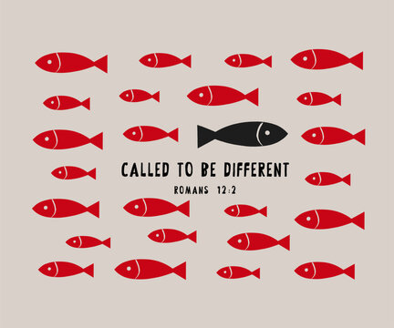 Called to be different, Romans 12 2 Christian t shirt design. Vector design based on bible verse - &ldquo;Do not conform to the pattern of this world..." for t-shirt or apparel