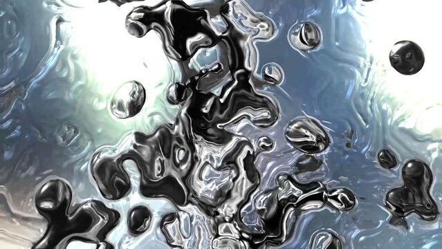 Iridescent Glossy Liquid Chrome Textured Animation Overlay