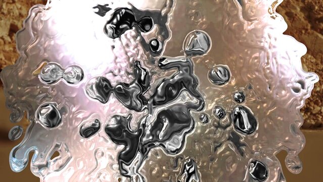 Metallic Fluid Moving Ripple Background for Sci-Fi Intro