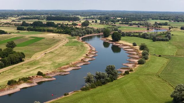 Low water level in the river IJssel after a long period of drought on July 28 2026 in Brummen The Netherlands. 