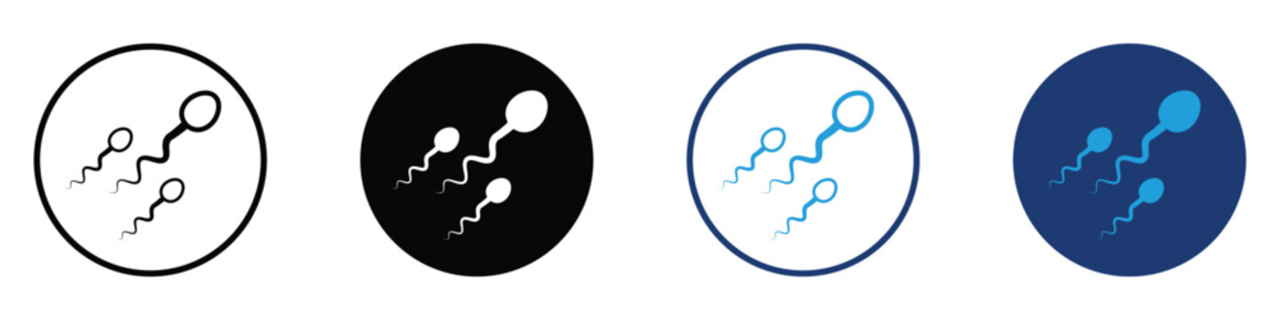 Sperm cell icon in line and glyph style. Male fertility, reproductive health and human sperm vector symbol isolated on transparent background