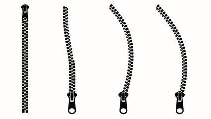 Conjunto de cremalleras negras en diferentes formas y posiciones © MsFarzana