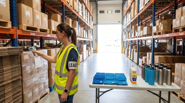 Operations Lead Ensuring Heatwave Safety in Warehouse