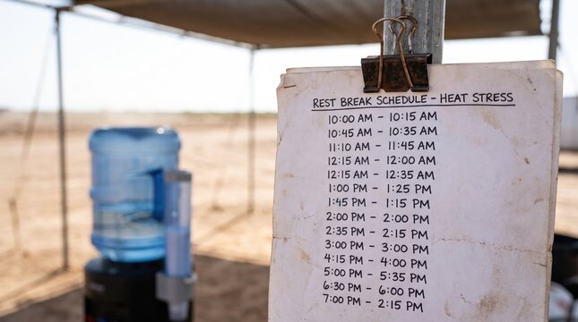 Rest Break Schedule for Heatwave Safety Outdoors