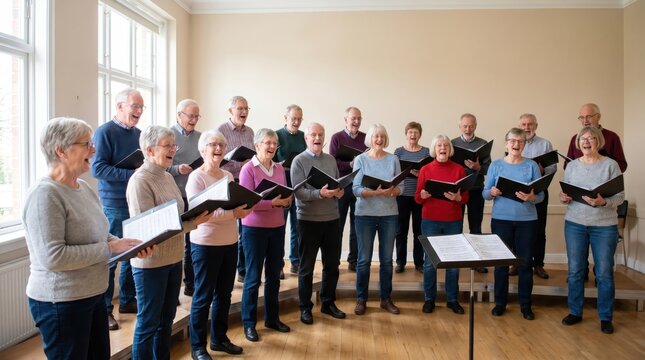 Seniors Singing Together in a Choir for Senior Citizen Day