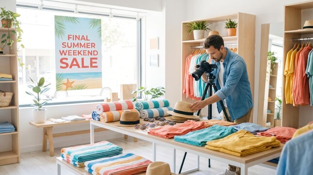 Photographer Captures Products for End Of Summer Retail & Clearance Campaign Kits