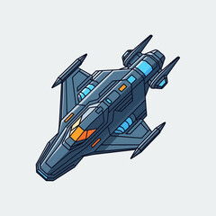 Fototapeta premium Futuristic Space Fighter Jet, Sci-Fi Aircraft, Advanced Spaceship