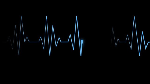 Heartbeat line graph pulse traces simple medical style graphic animation