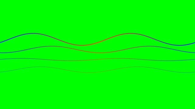 Abstract gradient wave lines displayed against a vibrant solid green background