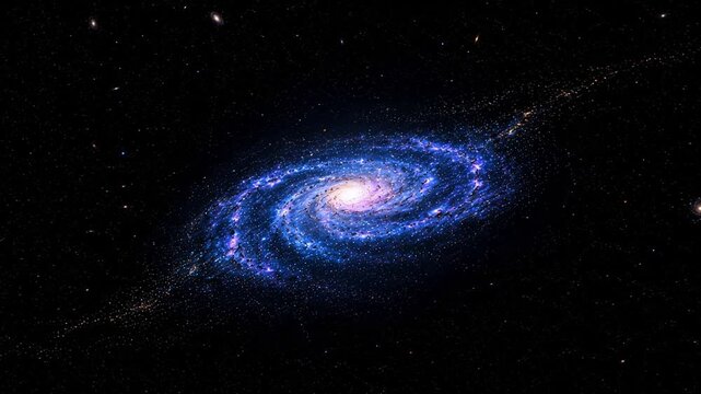 Bright spiral galaxy with a glowing core surrounded by billions of stars in ultra detailed 4K.