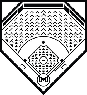 Baseball diamond field layout vector illustration