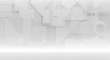 Fototapeta premium White minimalist 3d geometric background with overlapping shapes