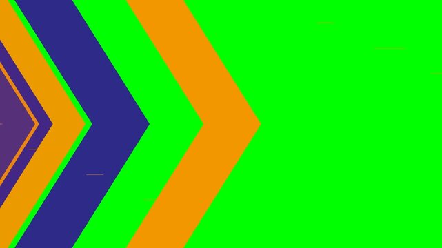 Abstract background featuring vibrant chevron patterns in green and orange