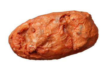 Fototapeta premium Rough orange clay lump isolated