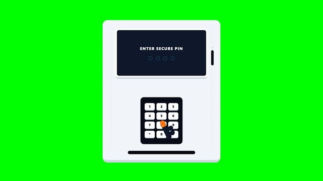 Payment Terminal Interface with Secure PIN Entry and Transaction Approval on Green Screen