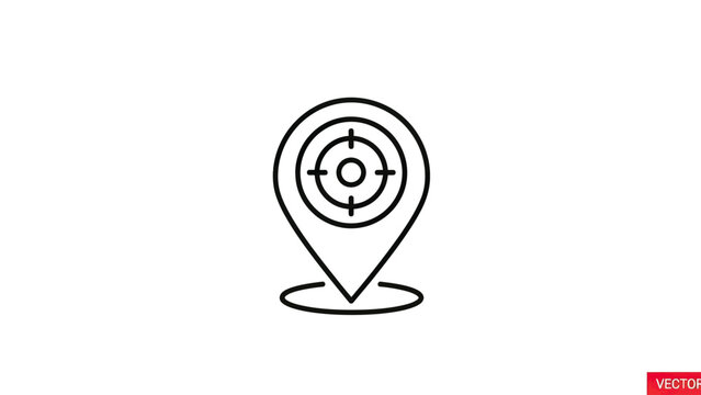 Location marker with target inside