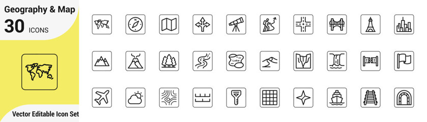 A collection of various japanese kanji characters displayed in a grid format for educational language learning purposes.Editable vector set © Nahida Akter