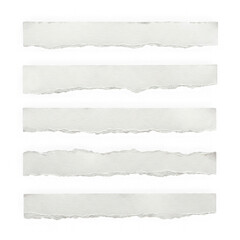 Fototapeta premium Set of five horizontal torn paper strips isolated on with isolated on transparent background