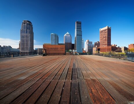 the skyline of downtown newark new jersey presents a dynamic and evolving urban landscape tall skyscrapers and historic buildings rise against the backdrop of a clear blue sky
