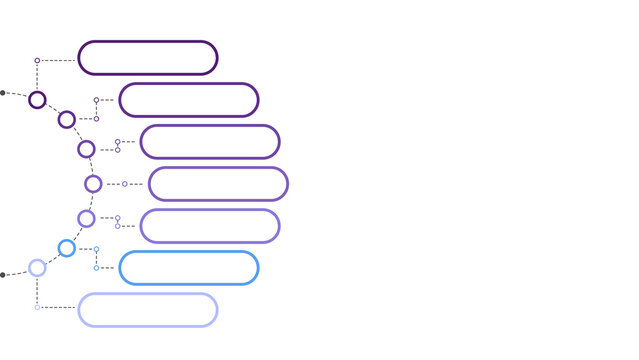 Minimalist 7-step process infographic diagram with gradient banners