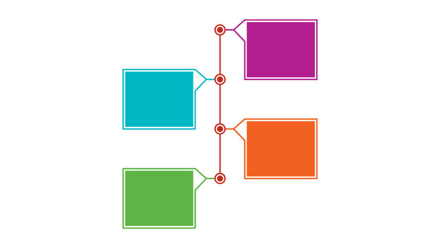 Vertical Infographic Timeline Template with Four Colorful Steps
