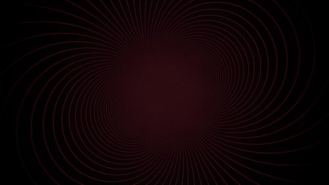 Abstract concentric spirals in dark red converge at the center on a black background for a seamless loop animation.