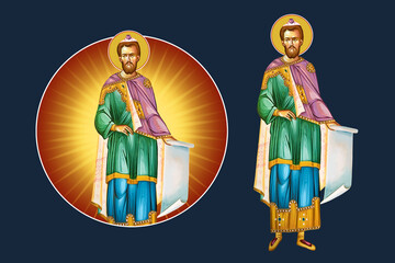 Obraz premium Moses prophet. Illustration - fresco set in Byzantine style