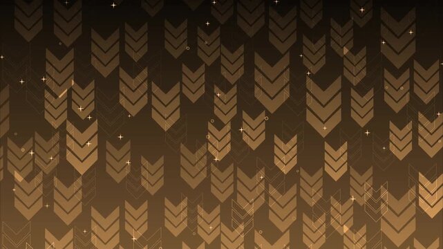 Abstract background with repeating chevron arrows and small sparkles animation