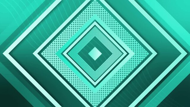 Vibrant concentric diamond geometric background animation, Geometric design featuring concentric diamond shapes with gradient colors