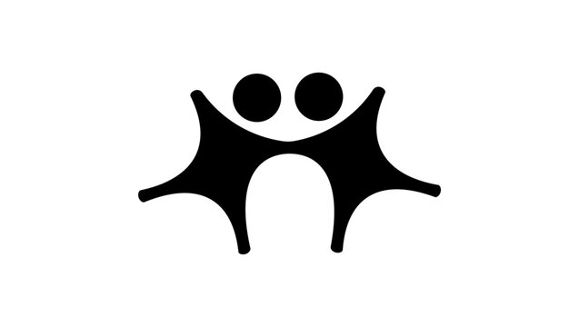 Strength in unity, black isolated vector silhouette
