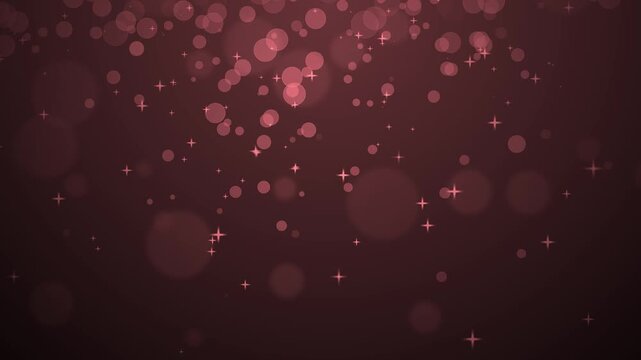 Abstract bokeh background animation with scattered light orbs and small star sparkles on a dark gradient, evoking depth and festive mood