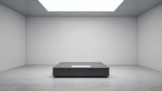 Minimalistic Modern Studio Interior With Sleek Display Table Perfect For Product Showcase In Bright Lighting