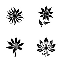 Obraz premium Decorative Floral SVG Bundle | Lotus & Botanical Flower Silhouettes