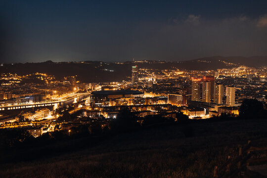 Aerial View of Bilbao, Spain with Modern Architecture and Urban Skyline