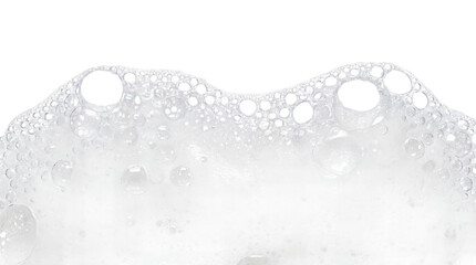 White foamy soap bubbles on transparent background, detergent foam texture macro, hygiene cleaning concept backdrop © GraphicsWorld