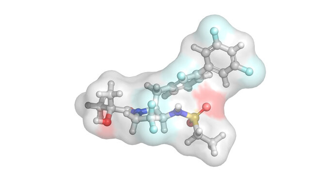 Oveporexton, wakefulness-promoting/ narcolepsy drug, 3D molecule 4K