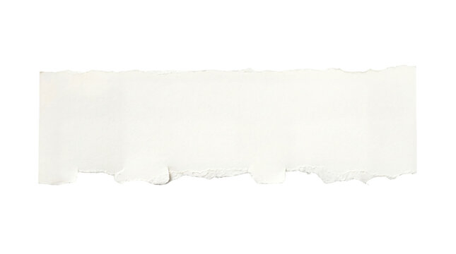 Torn white paper banner on white background, ripped edge strip texture, minimalist blank copy space for design overlays