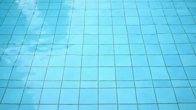 Serene Top View Of A Swimming Pool Tiles Reflecting Vibrant Blue Water Ideal For Summer Relaxation Concepts