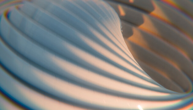 Digitally rendered abstract sculpture with twisting curved lines