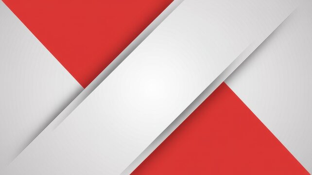 Modern abstract geometric design with red and white diagonal stripes and sharp angles
