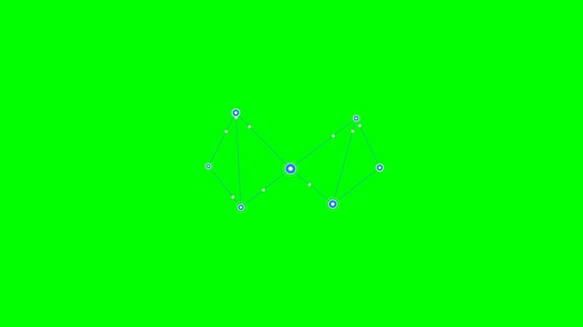 Abstract digital network structure composed of connected nodes and lines